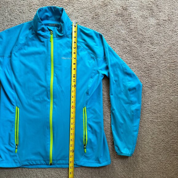 Marmot Jacket Womens Large Full Zip Mock Neck Running Activewear Blue Pockets - Picture 9 of 12